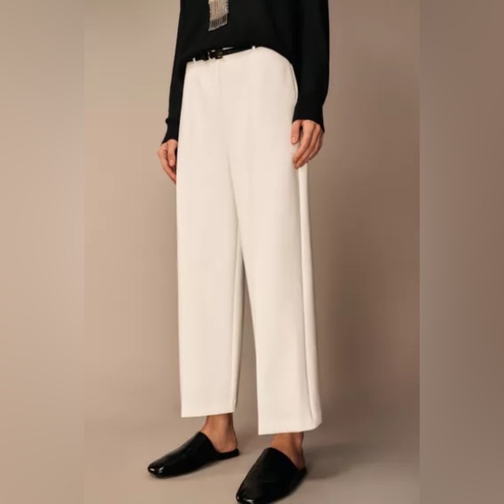 INC International Concepts White Wide Leg Trousers